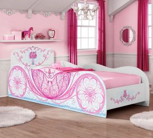 cama rosa de carruagem de princess